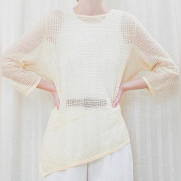 Travelers Collection by Chico's Texture Overlay Top US 4 in Yellow NWT - Picture 1 of 12